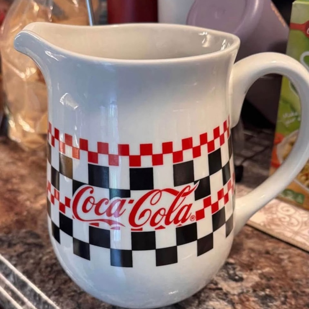 Black and White Checkered 1996 Coca-Cola Gibson Pitcher